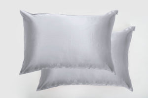 silver silk pillowcase